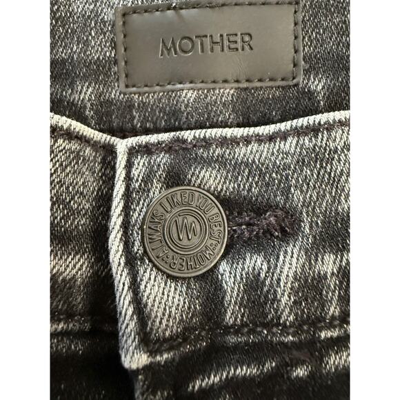 Mother Jeans Womens 24 Black High Waisted Rascal Ankle Snippet Train Stops Denim - Picture 4 of 9